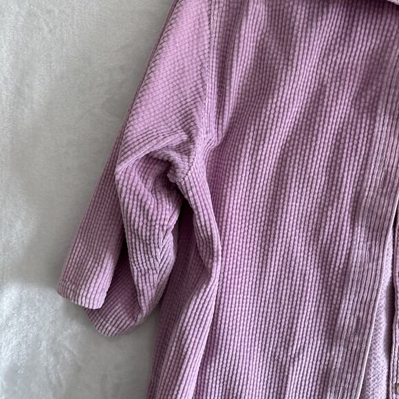 Vtg L.L. Bean Corduroy Button Up Shirt Sz M Shacket Top Pink 3/4 Sleeves - Picture 5 of 8